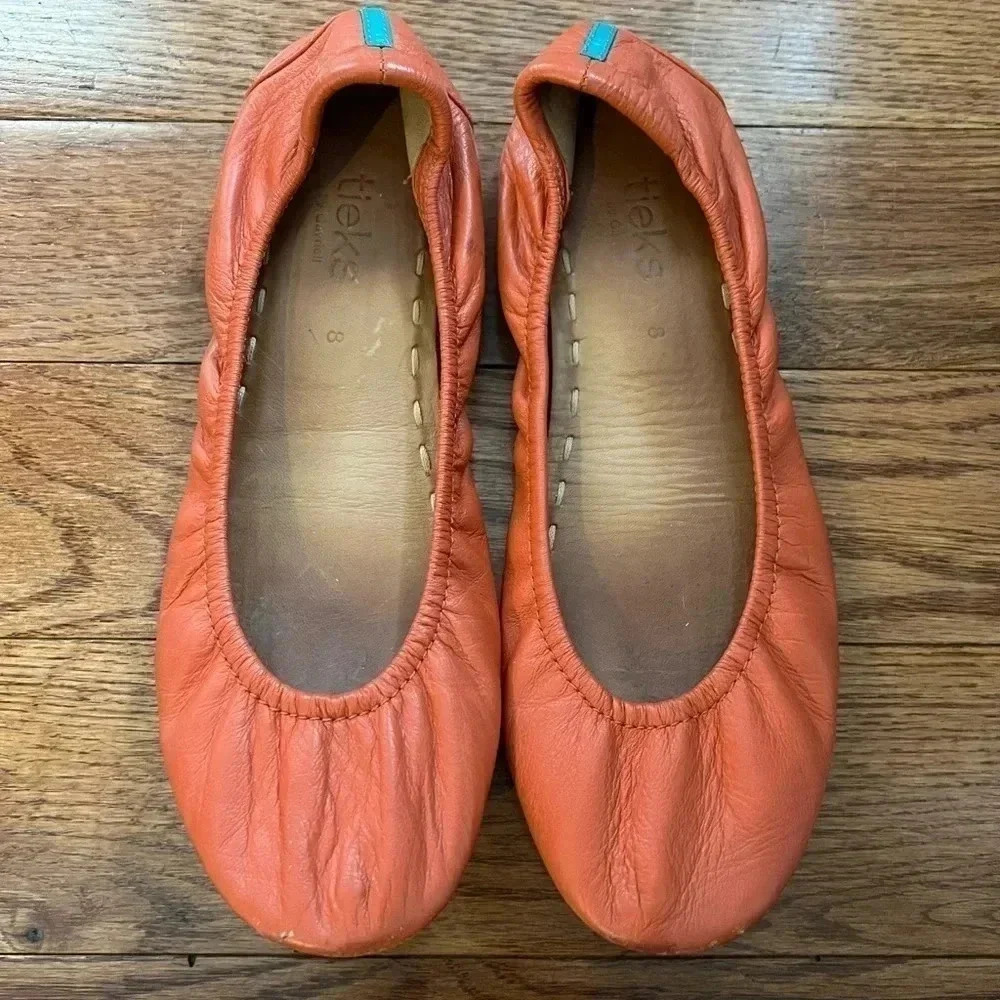 Tieks Orange Ballet Flats Sz 8